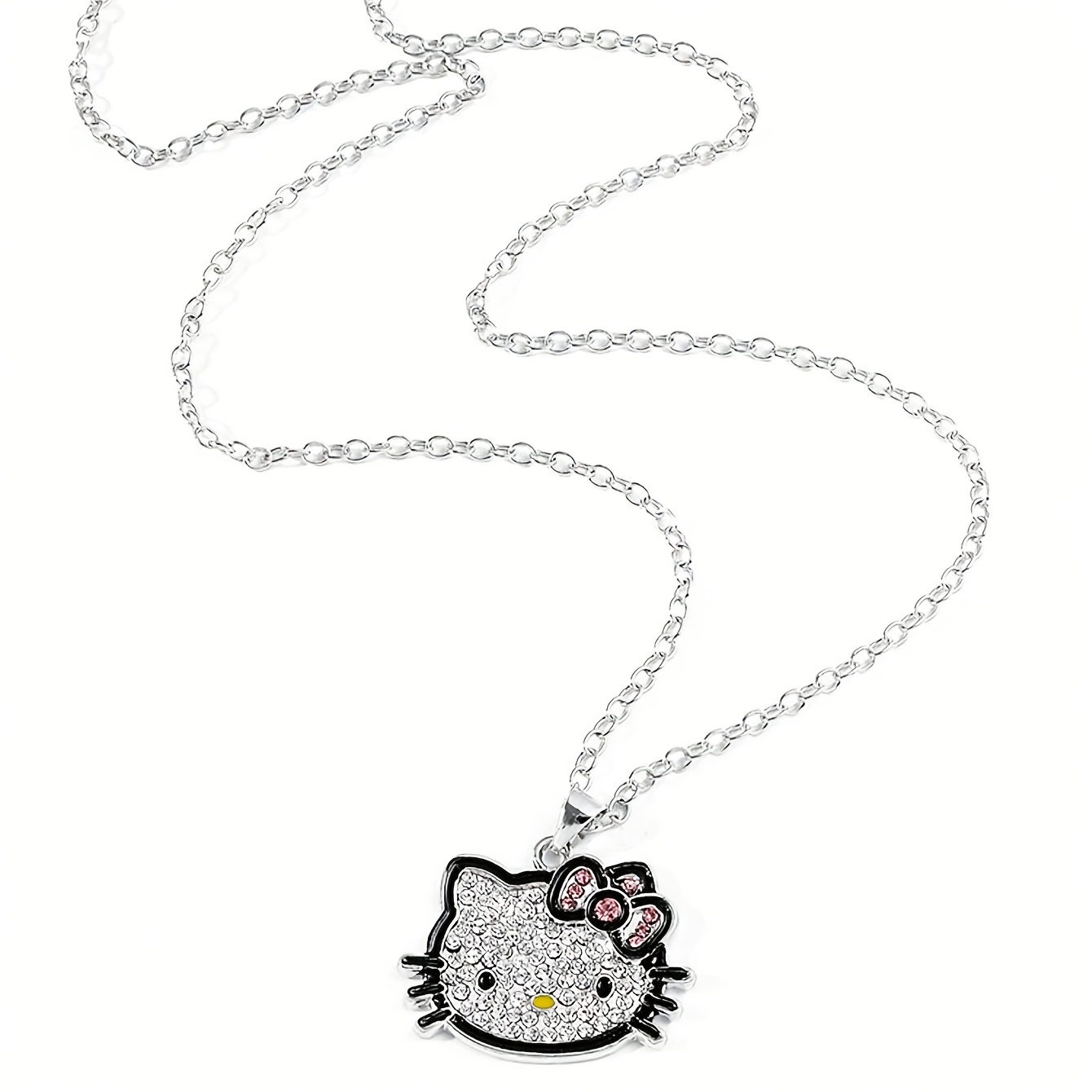Hello Kitty Rhinestone Pendant Necklace for Birthday Accessories